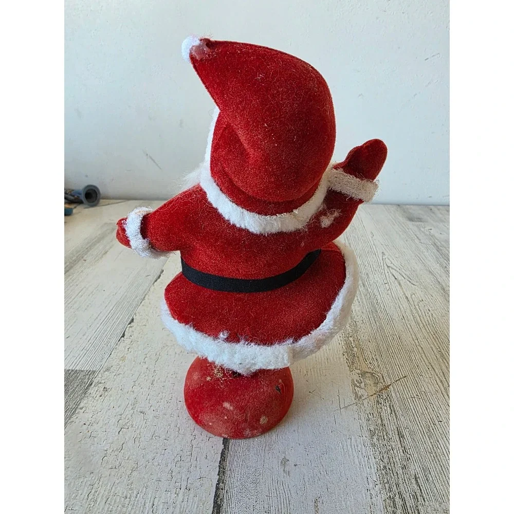 Antique felt Santa vintage standing red dancing Xmas decor